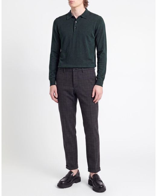 40weft Blue Pants Polyester, Viscose, Elastane for men