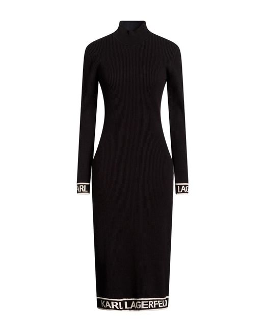 Karl Lagerfeld Black Midi Dress