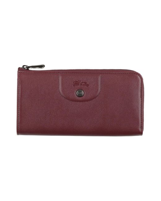 Longchamp Purple Wallet Lambskin, Cowhide