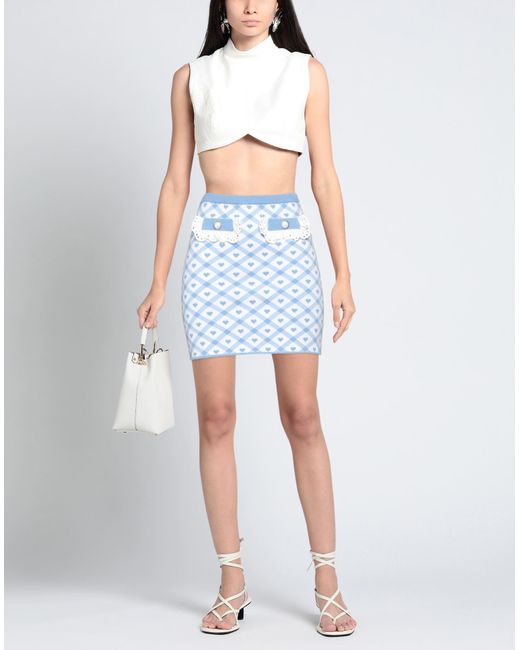 Alessandra Rich Blue Mini Skirt