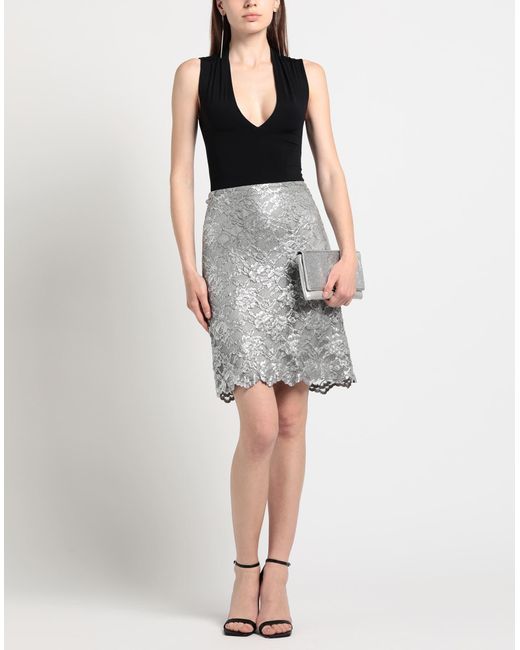 Aspesi Gray Mini Skirt Viscose, Polyamide, Polyurethane