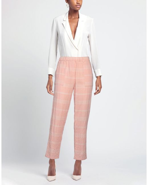 SKILLS & GENES Pink Blush Pants Cotton, Polyester, Elastane