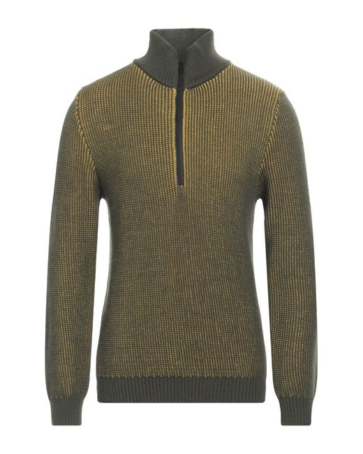 Zanone Green Military Turtleneck Virgin Wool, Polyester for men