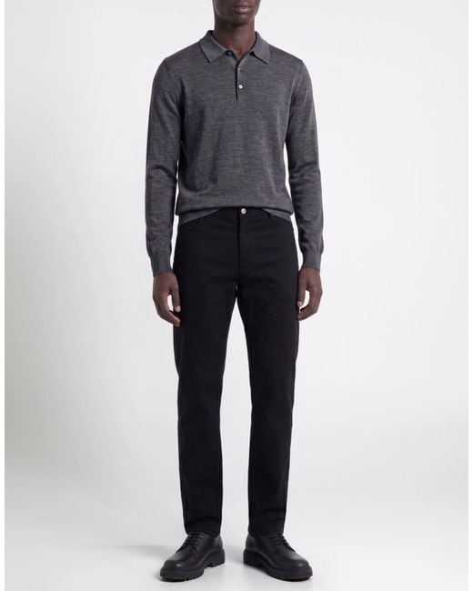 Kiton Black Pants Cotton, Elastane for men