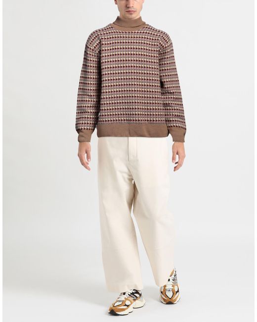 Doppiaa Brown Sand Turtleneck Wool, Polyamide for men