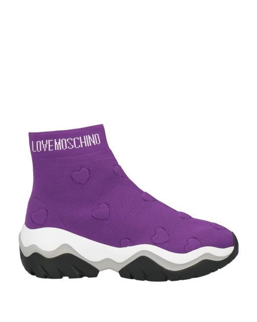 Love Moschino Purple Sneakers Textile Fibers