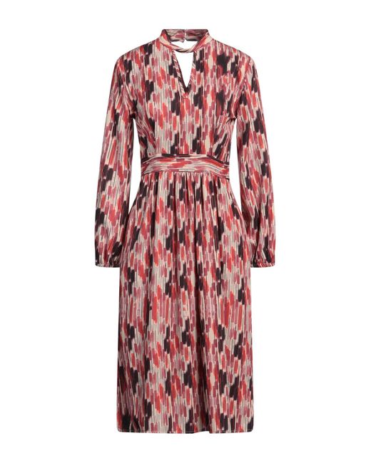 Vestito Midi di Caractere in Red