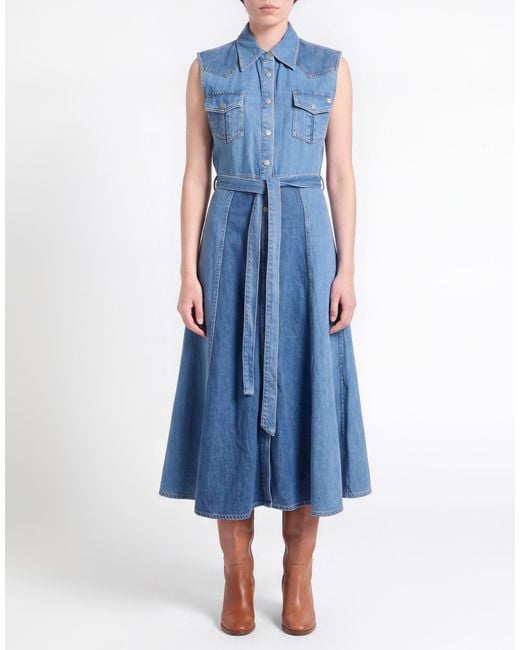 AG Jeans Blue Midi Dress Cotton