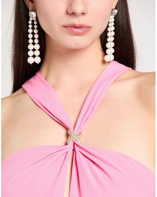 SIMONA CORSELLINI Pink Maxi Dress Polyester, Elastane