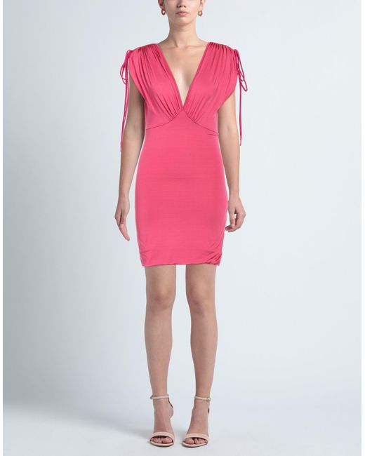 Versace Jeans Couture Pink Fuchsia Mini Dress Acetate, Elastane