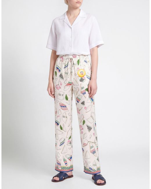 Casablanca White Pants Silk