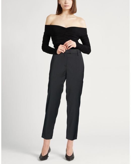 PT Torino Gray Pants Polyester, Wool, Elastane