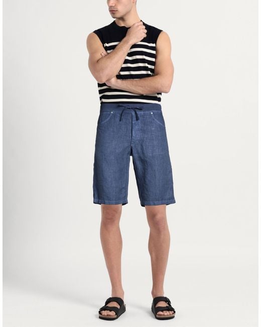 120% Lino Blue Shorts & Bermuda Shorts for men