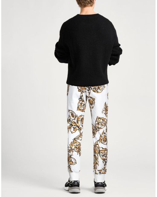 Versace Jeans Couture White Pants Cotton, Elastane for men