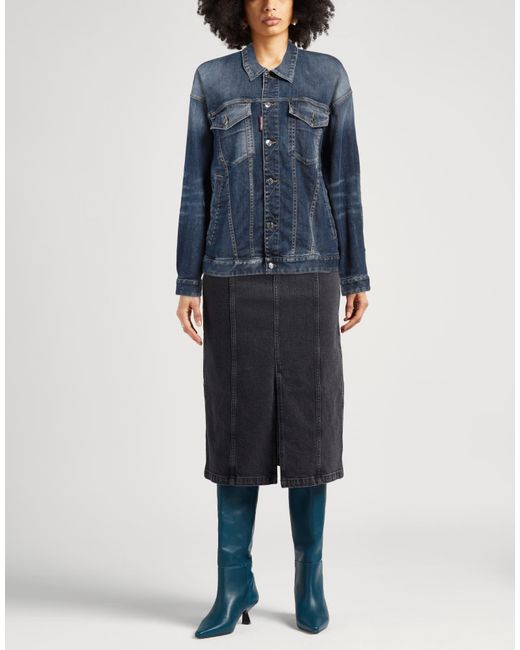 DSquared² Blue Denim Outerwear Cotton, Elastomultiester, Elastane