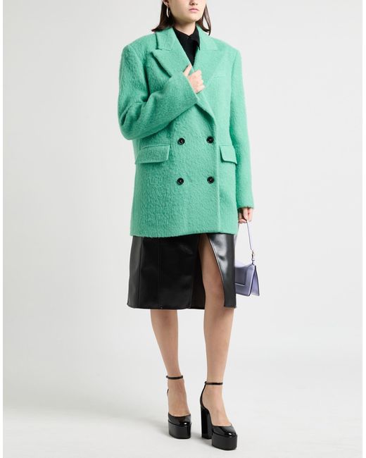 MSGM Green Coat Virgin Wool, Polyamide, Alpaca Wool