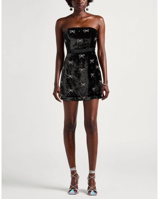 LoveShackFancy Black Mini Dress Viscose, Nylon