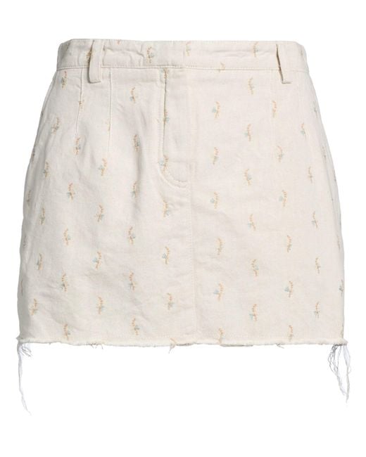 Lanvin Natural Mini Skirt Cotton, Linen