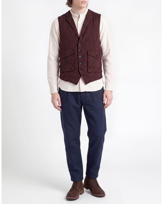 Montedoro Purple Tailored Vest Linen, Cotton, Polyester for men