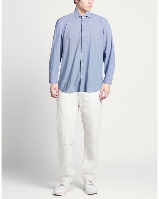 Ghirardelli Blue Shirt Polyamide, Elastane for men
