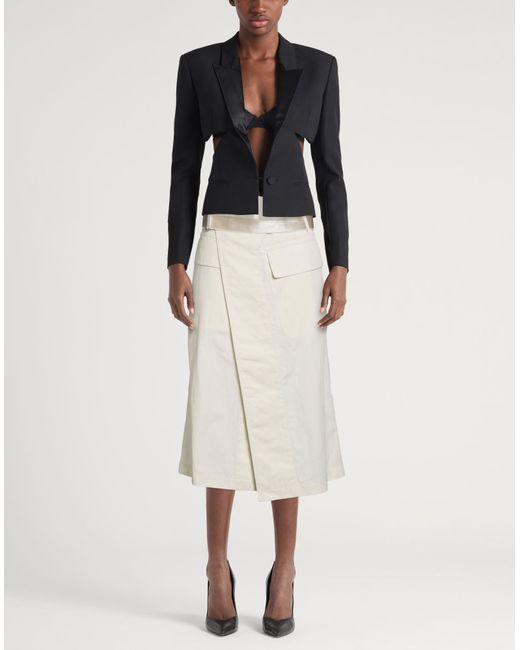 Helmut Lang White Midi Skirt