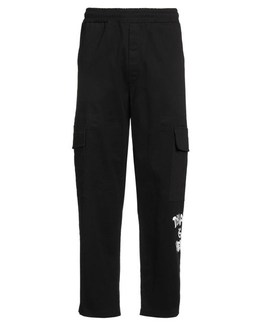 DISCLAIMER Black Pants Cotton, Elastane for men