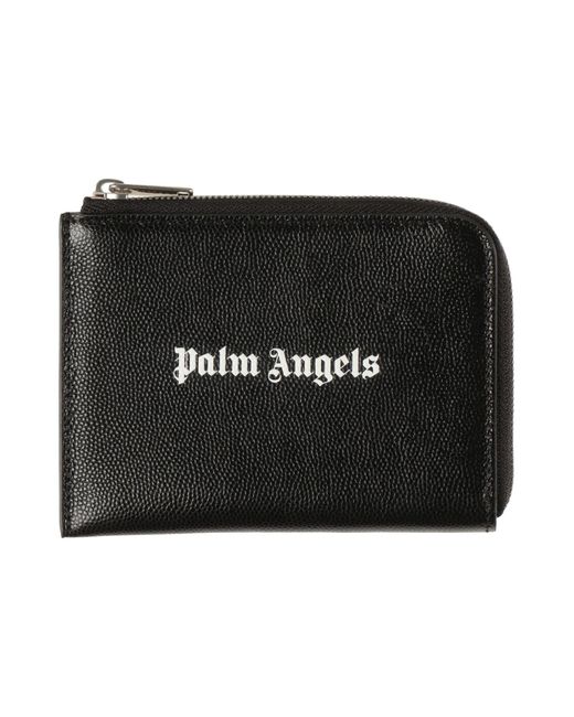 Palm Angels Black Coin Purse Leather for men