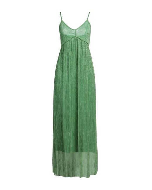 Kaos Green Maxi Dress Polyester, Metallic Fiber