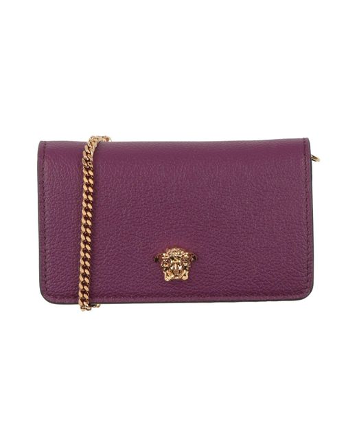 Versace Purple Crossbody Wallet Calfskin