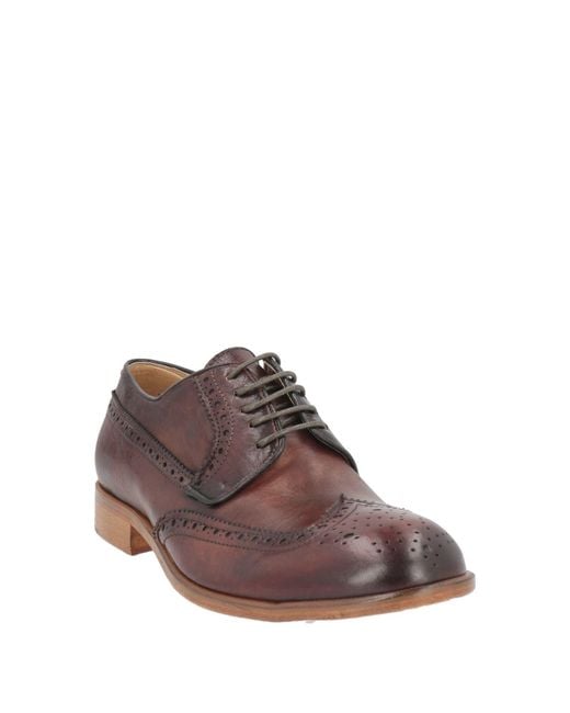 Exton Brown Lace-Up Shoes Leather for men