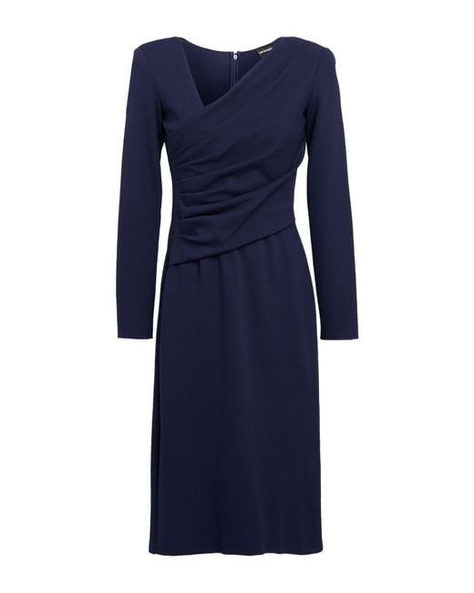 Emporio Armani Blue Midnight Mini Dress Viscose, Polyamide, Elastane