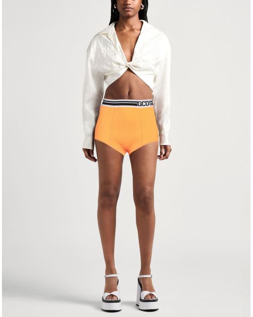 Gcds Orange Shorts & Bermuda Shorts Polyamide, Elastane