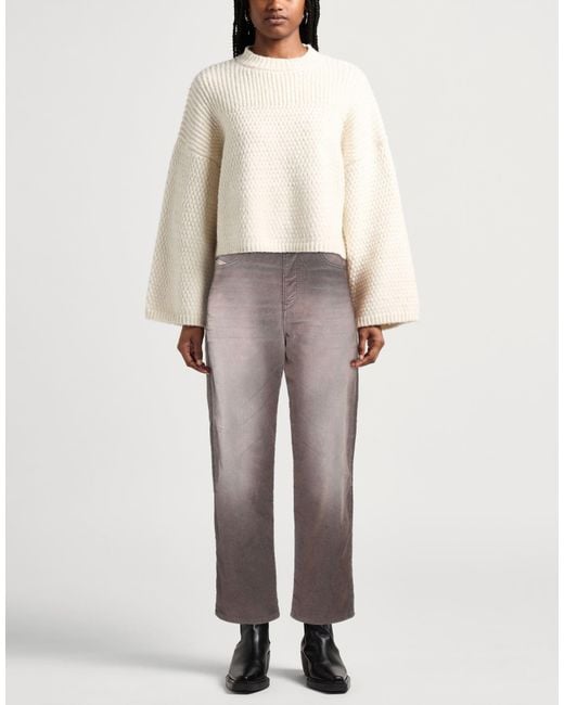 DIESEL Gray Pants Cotton, Polyester, Elastane