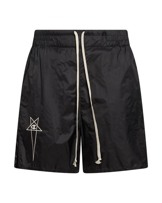 Rick Owens X Champion Black Shorts & Bermuda Shorts Polyamide for men