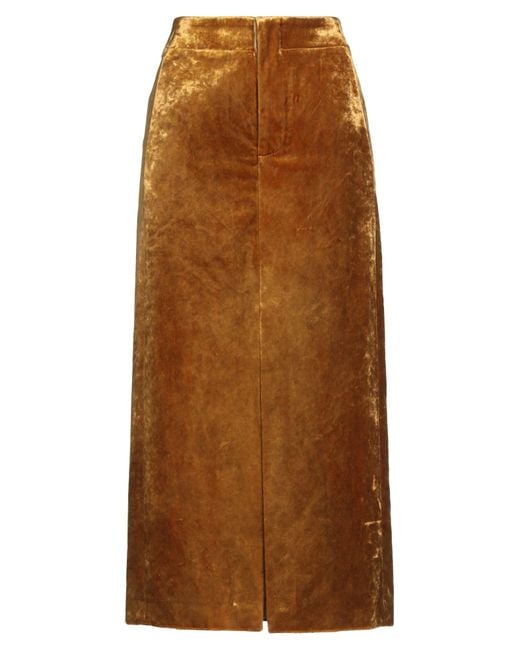 Uma Wang Brown Midi Skirt Viscose, Polyester, Cotton