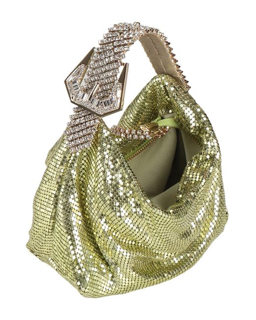 Gedebe Green Handbag Textile Fibers