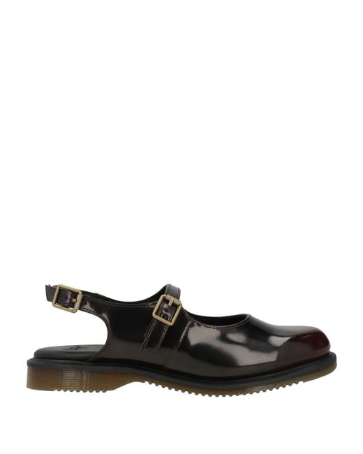 Dr. Martens Black Burgundy Ballet Flats Leather