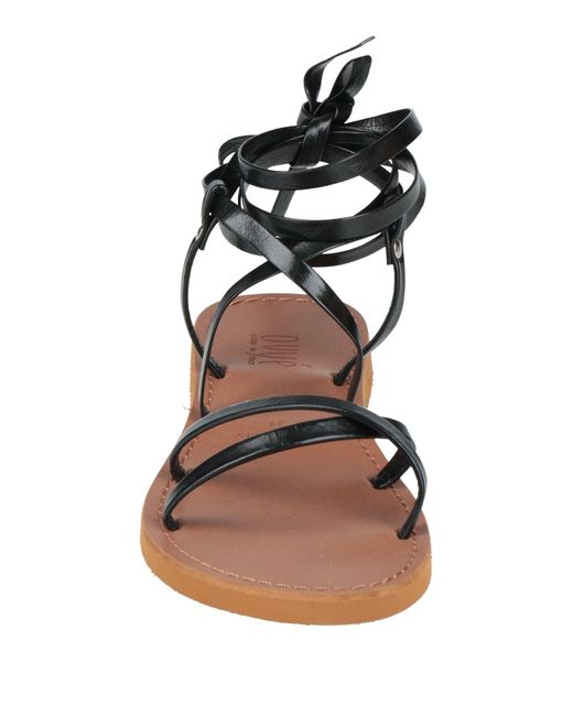 Ovyè Black Sandals Leather