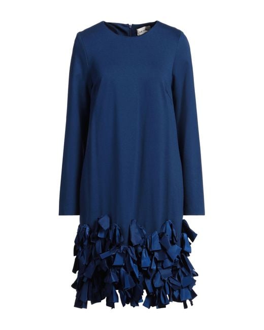 MEIMEIJ Blue Mini Dress Viscose, Polyamide, Elastane, Polyester, Acetate