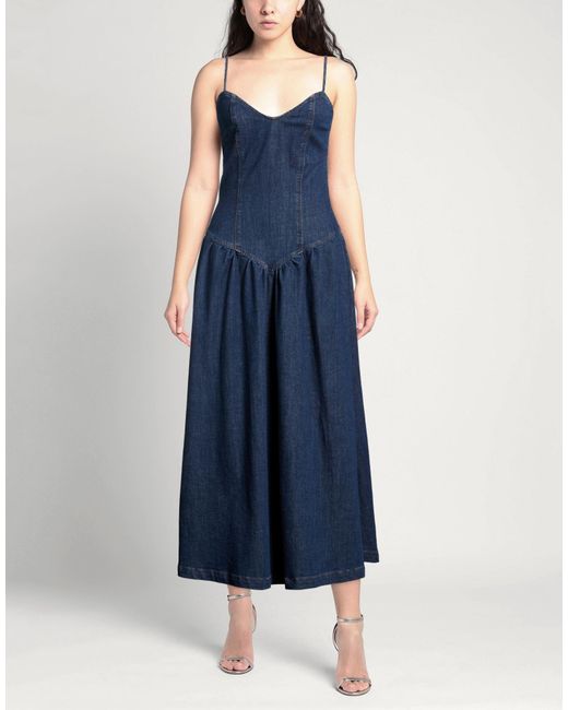 Please Blue Maxi Dress Cotton, Elastane