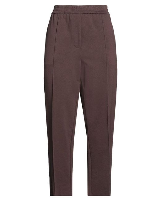 MEIMEIJ Brown Pants Viscose, Polyamide, Elastane, Acetate