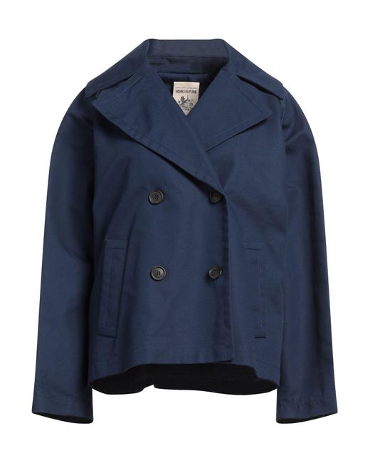 Semicouture Blue Overcoat & Trench Coat