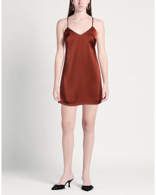 SILENCE LIMITED Red Tan Mini Dress Pes