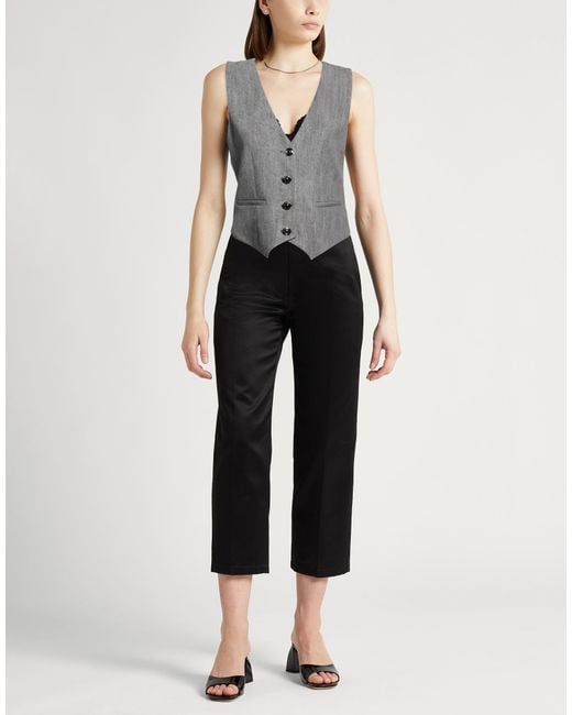 Liu Jo Gray Tailored Vest Lyocell