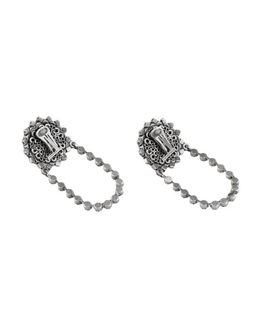 Alessandra Rich Spike Pendant Drop Clip-on Earrings in Silver Womens Mens Jewellery Mens Earrings and ear cuffs Metallic 