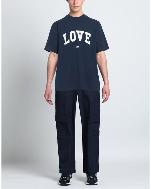 MSGM Blue T-Shirt Cotton for men
