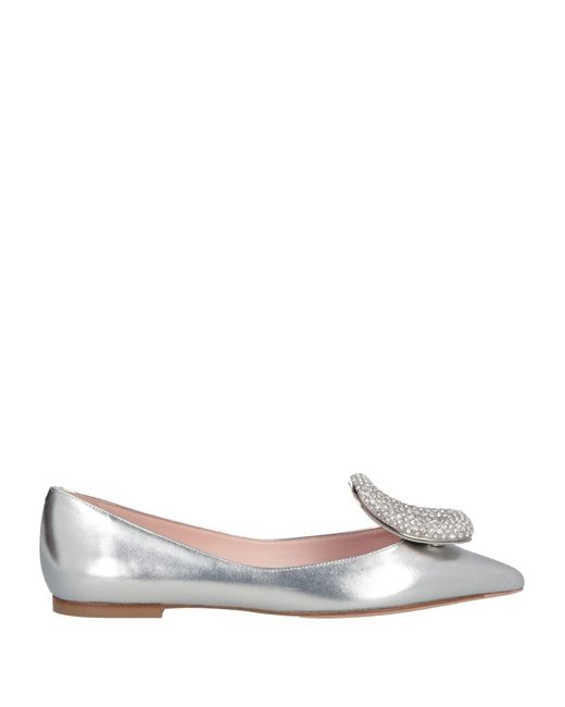 roger vivier silver flats