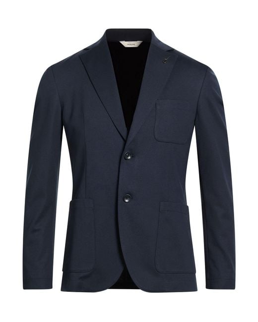 Paoloni Blue Midnight Blazer Cotton, Polyamide, Elastane for men