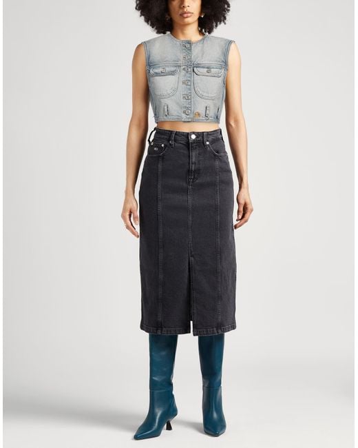 Courreges Gray Denim Outerwear Cotton