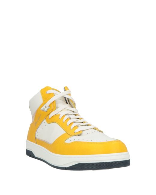 Santoni Yellow Sneakers Leather for men